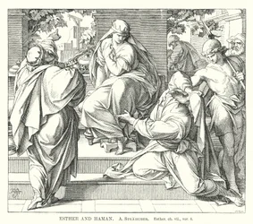 エステルとハマン エステル記第7章8節（彫刻