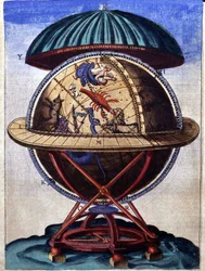 ティコ・ブラーエ（1546-1601）の "Astronomiae instituatae machanicia "に掲載されている Globus magnus oricalchicus、Wandsbeck