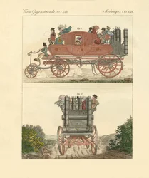 ガーニーの蒸気機関車（彩色済み彫刻