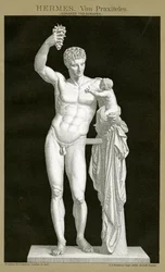 ヘルメスと幼いディオニュソス（プラクシテレス作、1895年頃）（カラー・クロモリソグラフ