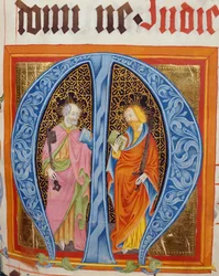 1439-42年、ランゲンツェンのフリードリヒツォルナーの漸進主義者からの聖者ピーターとポールと一緒に歴史的な初期M