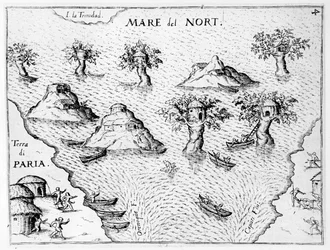 ガイアナの海岸の地図、G。ローリーのレグニギアナエのイラスト