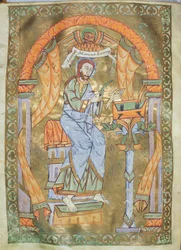Ms Czart 1207 IV fol 76v St. Mark the Evangelist、from the Evangeliarium of Plock、c.1075