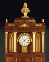 18世紀後半のオルガン時計（オルモルと真ちゅう製のマホガニー）