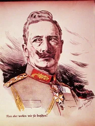 カイザー・ウィルヘルム2世（1859-1941）の肖像 1914年（カラーリトグラフ）