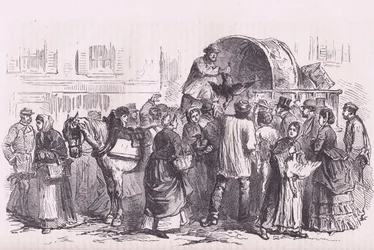 パリの家禽商（Cassells History of the War between France and Germany, Cassell and Company Limited, c.1890 (litho)