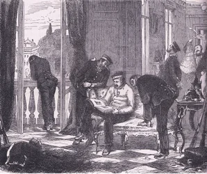 パリ近郊の別荘を占拠するプロイセン人（Cassells History of the War between France and Germany, published by Cassell and Company Limited, c.1890）（リトグラフ版