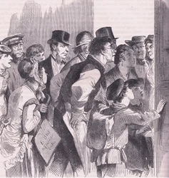 ベルリンでニュースを読む（Cassells History of the War between France and Germany, published by Cassell and Company Limited, c.1890 (litho)