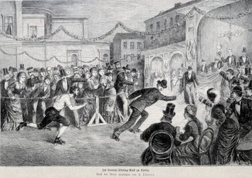1878年にベルリンで開催されたルーレットスケートレース。