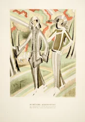モスナーの衣装「Schöner Herbsttag」、1922年発行の『Styl』より（ポショワール・プリント）