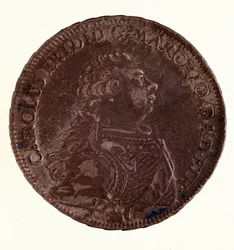 バーデン大公チャールズ・フレデリック（1728-1811）（バーデン大公チャールズ1世）の銀製ターラー 1766年 直径3.9cm Naples, museo archeologico