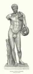 体操選手の神としての古代ギリシャの神ヘルメスの像（彫像