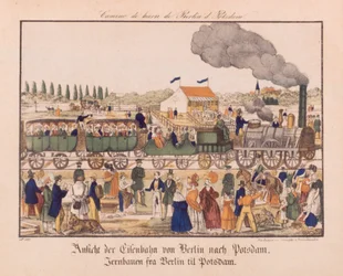 ベルリンとポツダムの間の蒸気鉄道、ノイルピナービルダーボーゲン、1840年頃