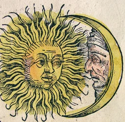 太陽と月、ニュルンベルク年代記、1493年に公開