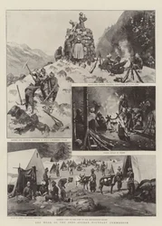 インド・アフガン境界委員会の仕事（リトグラフ