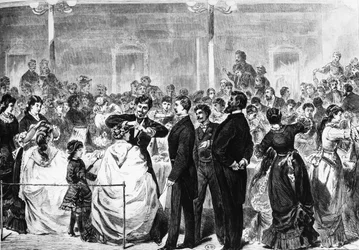 1881年5月3日、美容業界の委員会によるベルリンのトンハレでの実習生の検査