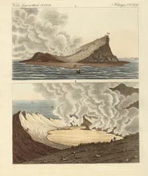 2ヶ月後の地中海に浮かぶ新しい火山島（カラー図版
