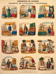 ロンドン万国博覧会における各国の12の展示館、ダンブール・アンド・ガンジェル刊、メス、1851年