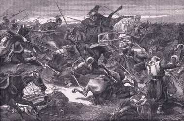 ウーランの攻撃、カッセル・アンド・カンパニー・リミテッド発行のCassells History of the War between France and Germany, c.1890 (litho)