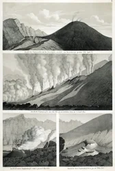1855年4月27日、展望台から西側から見たソンマ山とヴェスヴィオ山の眺め