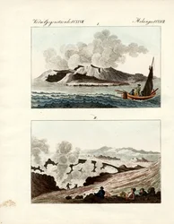 ボルケーノ島（彩色済み彫刻