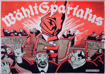 スパルタクスに投票せよ、スパルタクス団の選挙ポスター、1918年