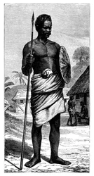 マダガスカルの戦士、19世紀。