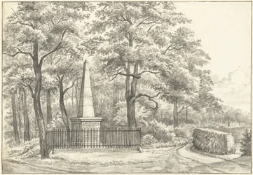 1817 年にダビッド ヤコブ ファン レネップによって Heemstede の Huis te Manpad に建てられた Witte van Haemstede の記念碑