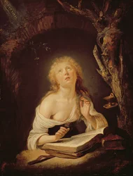 聖なる処女（オークパネルに油彩）