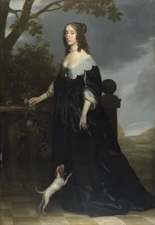 エリザベス・ステュアート（1596-1662）、ボヘミア女王、プファルツ選帝侯フリードリヒ5世の妻、ジェームズ1世の娘の肖像、1642年