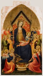 マドンナとミュージカルエンジェルを持つ子ども、1410年頃