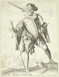 あごひもをつけた兵士（arquebus）
