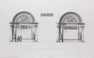 シェレメーチエフ宮殿のデザイン、オスタンキノ、c。 1796