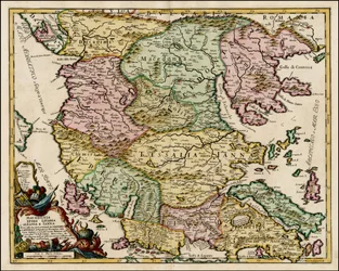 1684年、ジャコモ・カンテッリ・ダ・ヴィニョーラによるマケドニアとテッサリアの地図