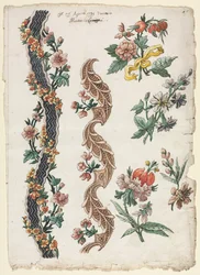花のデザインと花の帯、1784。
