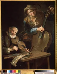 「ミュージシャン」ジャコモ・フランチェスコ・チッパー（1664-1736）の絵画、プーシキン美術館、モスクワ