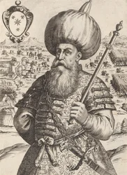 シナン・バッサ、キャップ。 マウメット・インペ軍の将軍。 トルコ人、1596年。