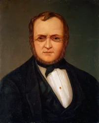 イタリアの政治家カミーロ・ベンソの肖像 カヴール伯爵 (1810-1861) ジャコモ・ウリッセ・ボルジーノ (19 世紀) による絵画 19 世紀 日。 60x48,5 cm Genes、Museo del Risorgimento、inv. 734