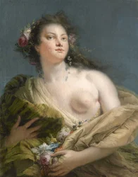 フローラとしての女性の肖像画、1760年頃。