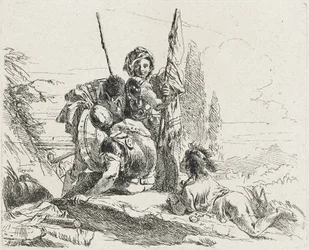 3人の兵士と少年、1749年