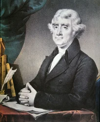 トーマス・ジェファーソン（1743-1826）はナサニエル・カリアー（1813-88）によって出版された（カラーリトグラフ）。