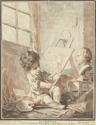 Kind als schilder in atelier Le peintre (オブジェクトのタイトル)