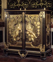 レジダンス様式の家具：ジル・マリー・オプレノル（1672-1742）のコイン付きキャビネット 18世紀 ヴェルサイユ、シャトー美術館