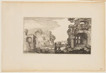 ローマ時代の遺跡の間の小道（「人物のいる12の風景」より