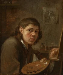 アトリエの自画像 1645年頃 パネルに油彩
