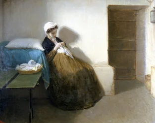 1799年のナポリ共和国（パルテノペス共和国）。"Luisa Sanfelice in prison" Gioacchino Toma (1836-1893) の絵画 1874年 薄手。63 x 79 cm, カポディモンテ美術館