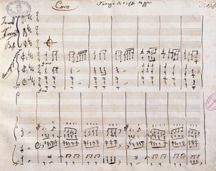 ジョアッキーノ・ロッシーニ (1792-1868) による手書きの楽譜