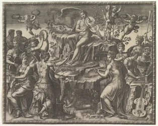 アポロとミューズ、ca。 1557。