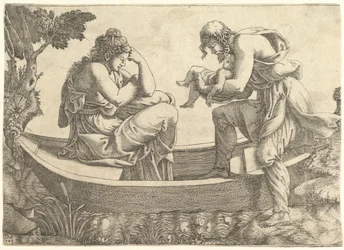 ダナエと幼児のペルセウスは、1543年にアクリシウスによって海に追い出されました。