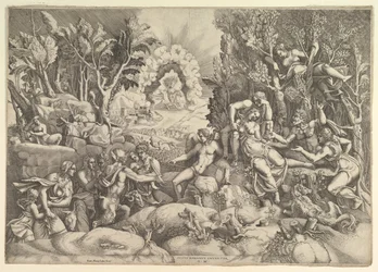 プロクリスの死、Cephalusは...に囲まれた右側でプロクリスの死を悼みます。 1540年。